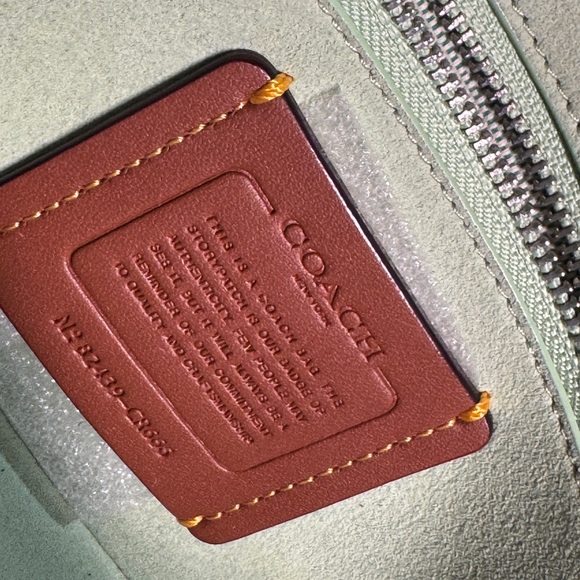 Coach Mint Green Crossbody Bag Emmy Saddle Bag 23 Pistachio Mint rare leather - Picture 7 of 10